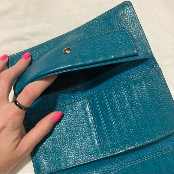 Teal Leather Wallet - Picture 10 of 14
